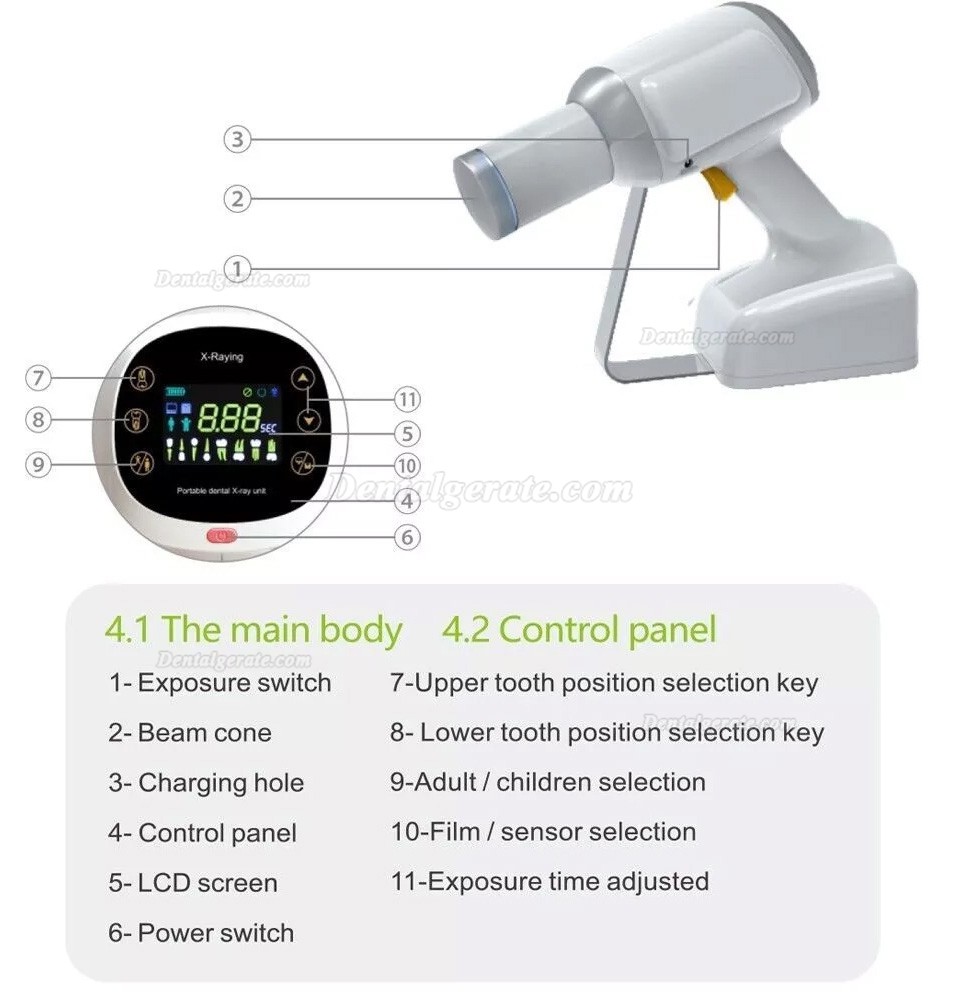 Dental Mobiles Digitales R&ouml;ntgenger&auml;t RAY-500X mit Schutzschild
